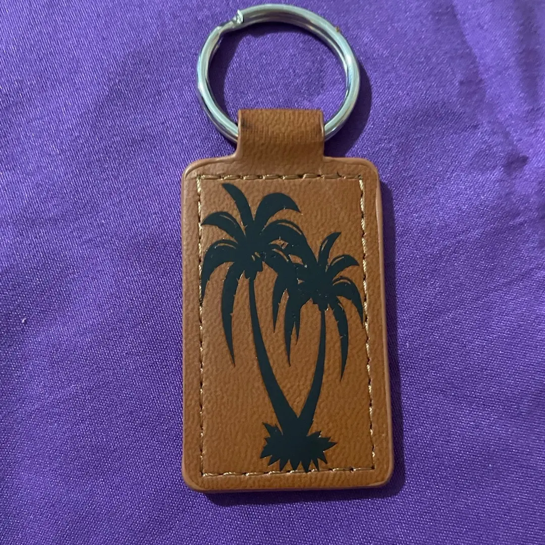 Leather tag keychain customized