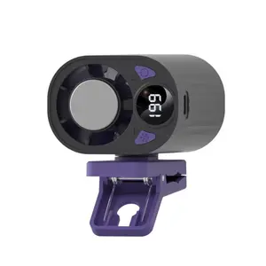 Car-mounted Clamp-type Fan with LED Display 360° Rotation 199 Speed Settings Adjustable USB Charging 2000mAh Battery Portable USB Fan for Cars Bicycles Travel Camping Outdoor Activities Rechargeable、Hand Fan、Cooling、Personal Fan、Light Button