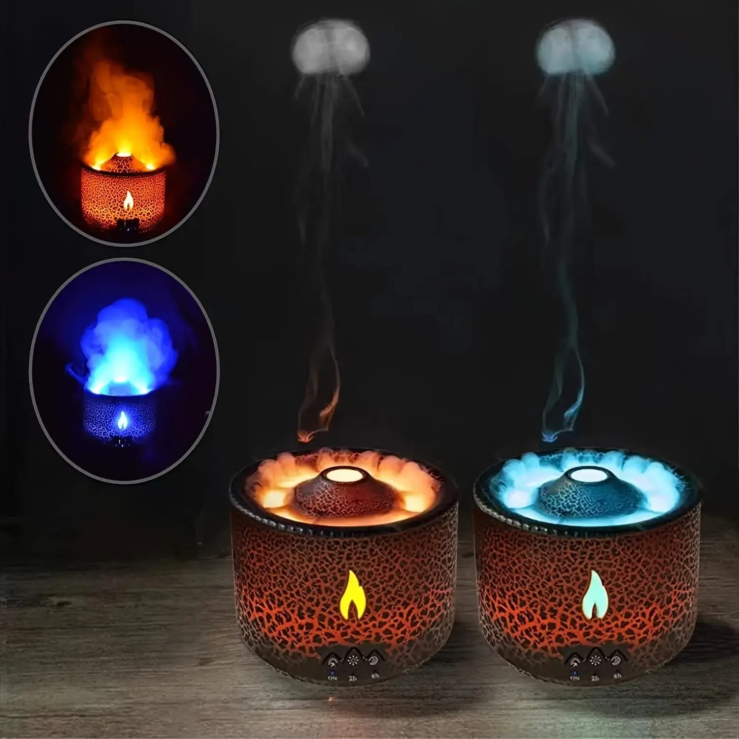 360ml Portable Air Humidifier, Flame Design Humidifier with Remote Control, Creative Air Humidifier Night Light for Home Office