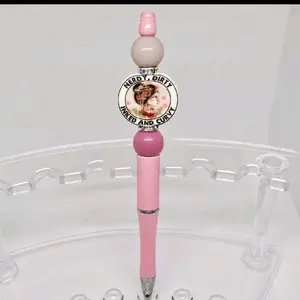 Nerdy, Dirty Inked and Curvy Woman Bling and Beaded Pen with Mauve Purple Tones Black Ink