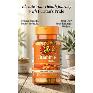 Premium Vitamin K 100mcg, Dietary Supplement for Bone, Joint, and Blood Clotting Health Support, 100 Day Supply, 100 Tablets