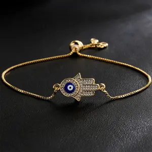 Women's Turkish Evil Eye Sporty Sports Wristband, Micro Pave Zircon Greek Eye Charms, Adjustable Chain Jewelry Supplies, Sporty Sports Wristbands