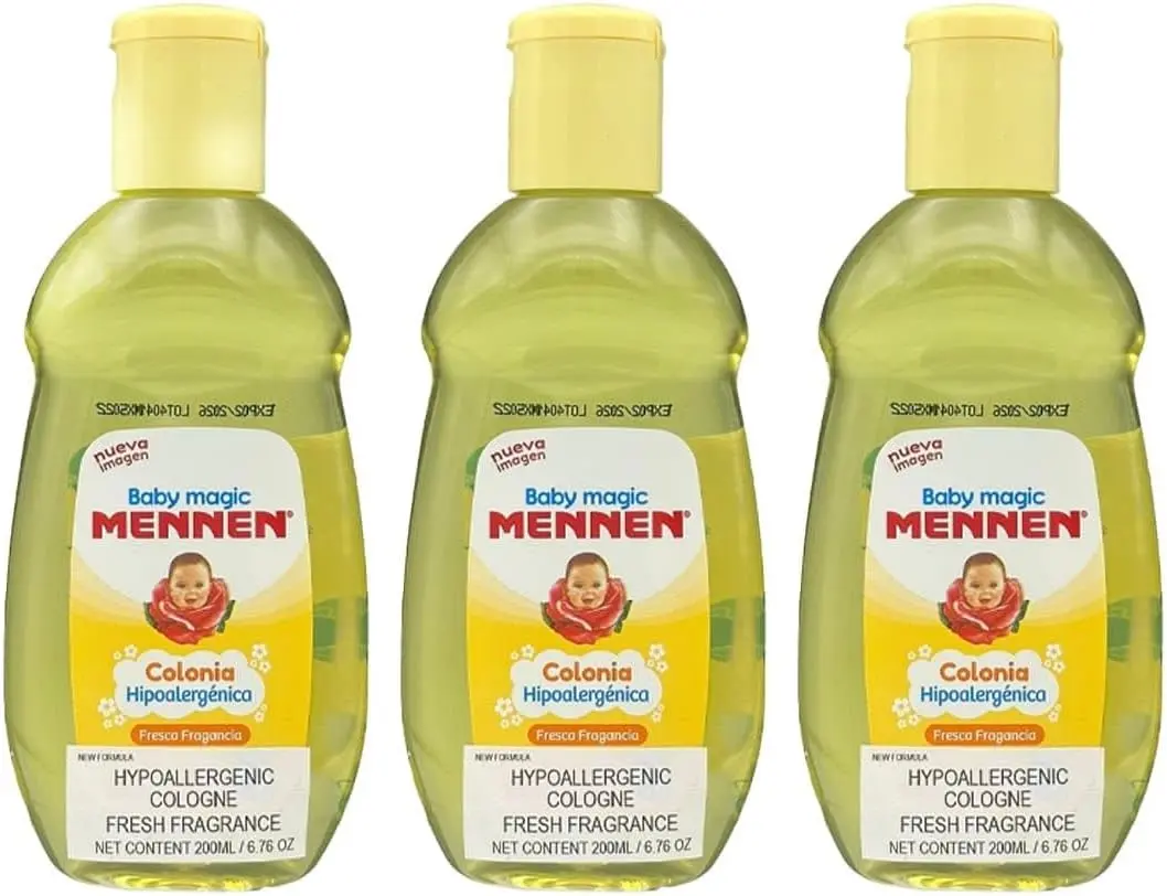 Mennen Baby Magic Unisex Cologne 200g 3 Pack Hypoallergenic Infant Fragrance Fresh Scent Oil Care