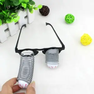 Funny Game Drooping Eyeballs Spring Glasses Horror Halloween Costume Accessories for Adults Kids Pretend Play Decoration