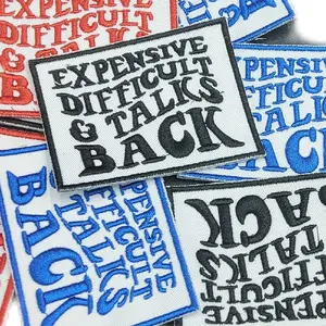 Custom Embroidery Patch - Expensive Difficult & Talks Back-Trucker Hat- Small Size 3 Inches