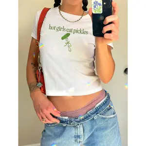[Sale Up To 30%] Pickle Baby Tee Coquette Baby Tee 90s Pickles Shirt Vegan Shirt Vegetable Funny Foodie Tee