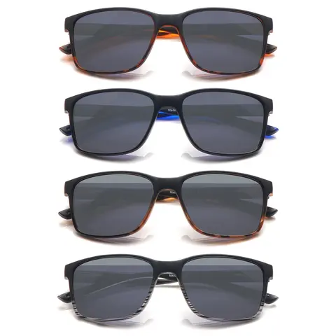 4 Pack Progressive Multifocal Reading Glasses Blue Light Blocking UV Protection Spring Hinge Comfort Fit Lightweight Eyeglasses Sports Sunglasses