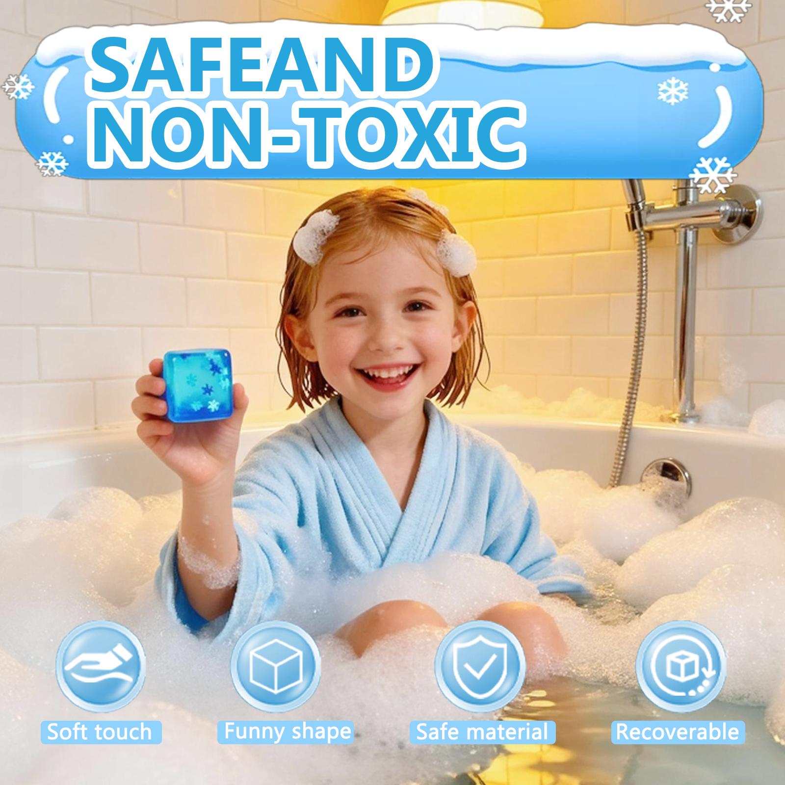 Quiet Squeeze Cube – Anxiety Relief Sensory Fidget Toy Stress Relief for Kids Adults Fun Gift (Blue)