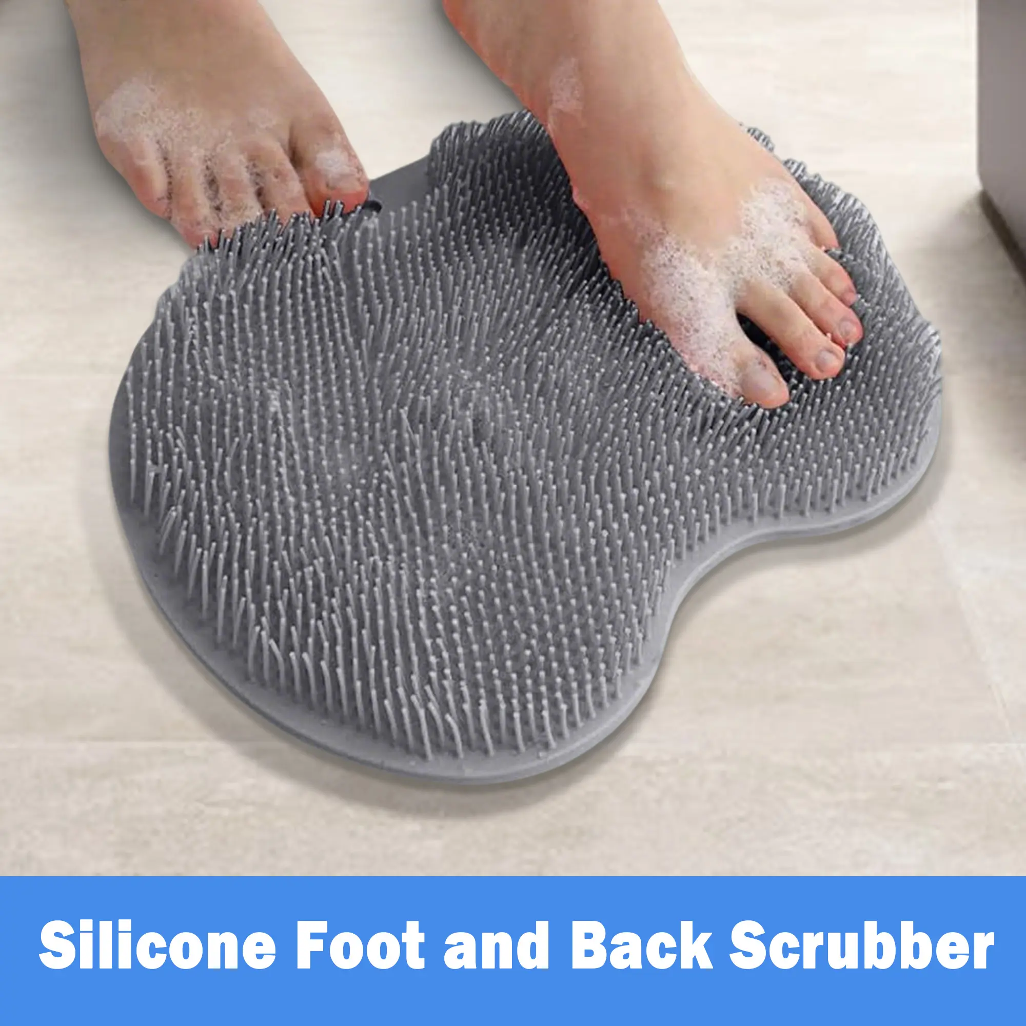1 Count Shower Foot Scrubber Mat, Hundreds of Scrubbing Bristles for Deep Cleaning