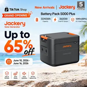 [Opening Ceremony]  Jackery Battery Pack 5000 Plus for the Solar Generator 5000 Plus Portable Power Station, 5040Wh LiFePO4 Batteries with 4000 Life Cycles, Expandable Home Backup Battery for Home Use, Emergency