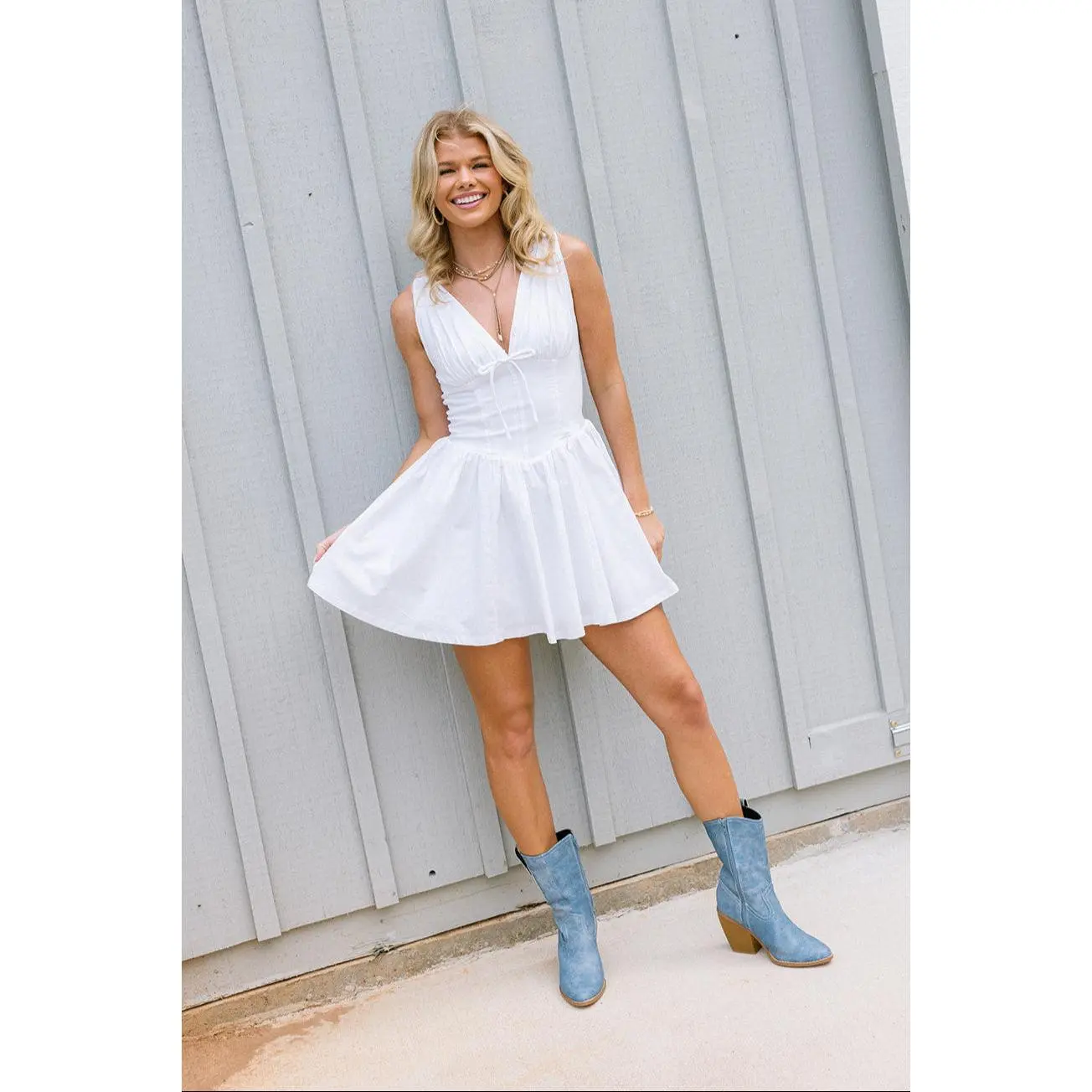 Juliette White Corset Flare Mini Dress - TikTok Shop Juliette White Corset Flare Mini Dress - TikTok Shop