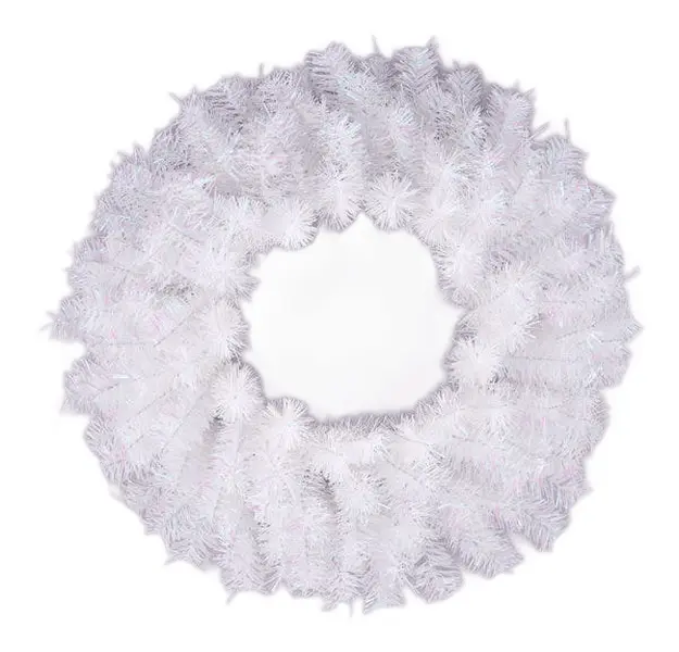 20" Iridescent White Metallic Wreath with 135 Tips