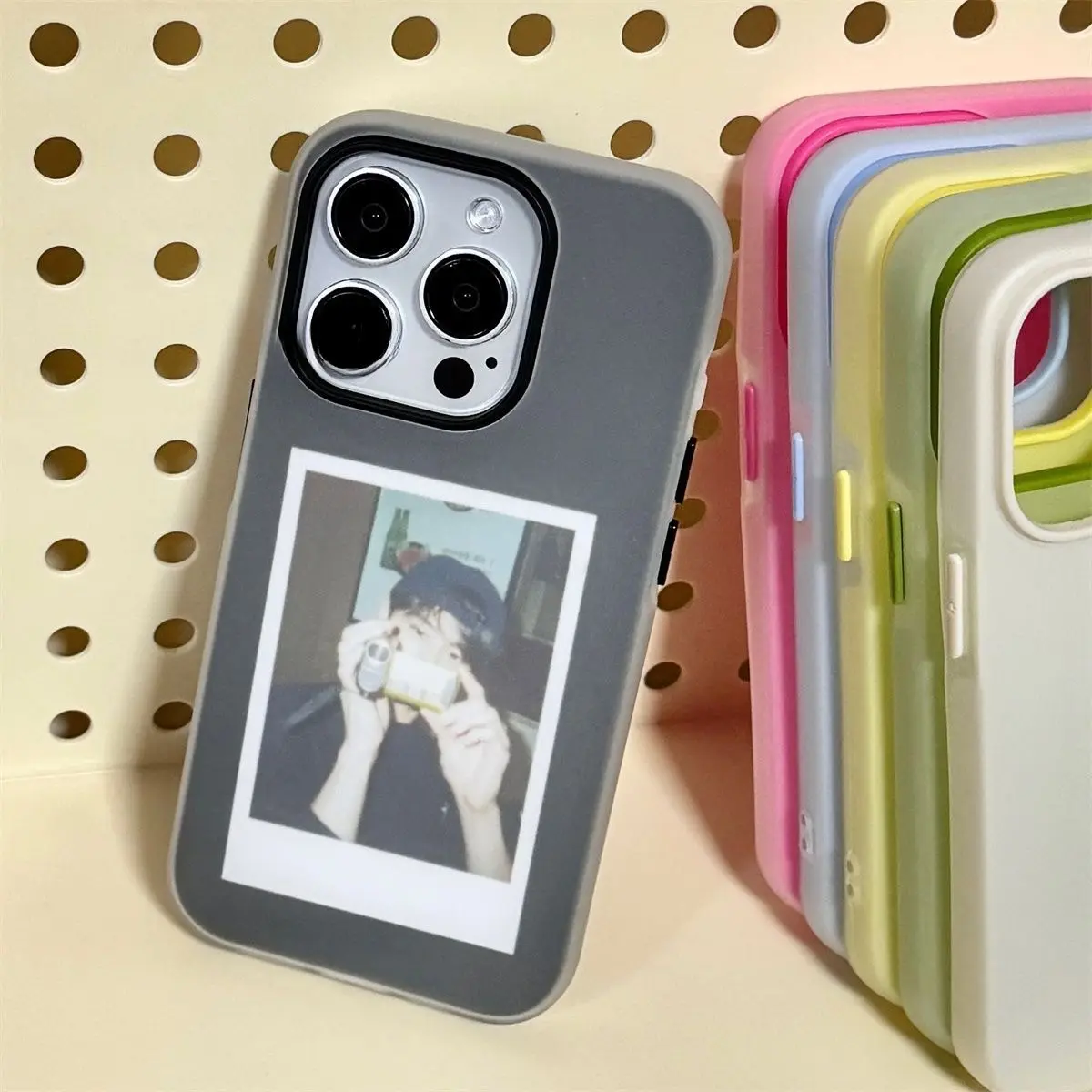 Custom Photo Insert Matte Phone Case | Pastel 2-in-1 Sealed Picture Slot Cover | FREE Personalized Print Included