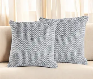 HomeRoots 554595 Gray & White Geometric Cotton Throw Pillow - Set of 2
