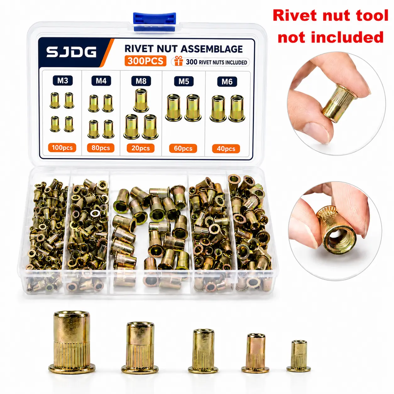 300pcs（Rivet nut tool not included）