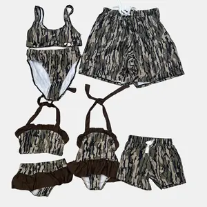 Adult Women Bininis Set Camo Bininis Suit Family Beach Wear Swim Suit