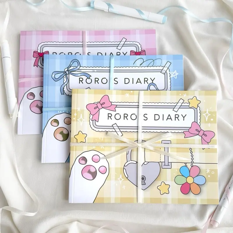 'Roro's Diary' Coloring Book Bundle Vol 1, 2 & 3 | Cute Cat Illustrations for Adults and Kids
