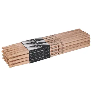12 Pairs 5A Oak Wood Drumsticks Hard Wear-Resistant Rich Low Frequency，deal for rock/metal/pop and other high-intensity music styles(XM-5A/7A-12P)