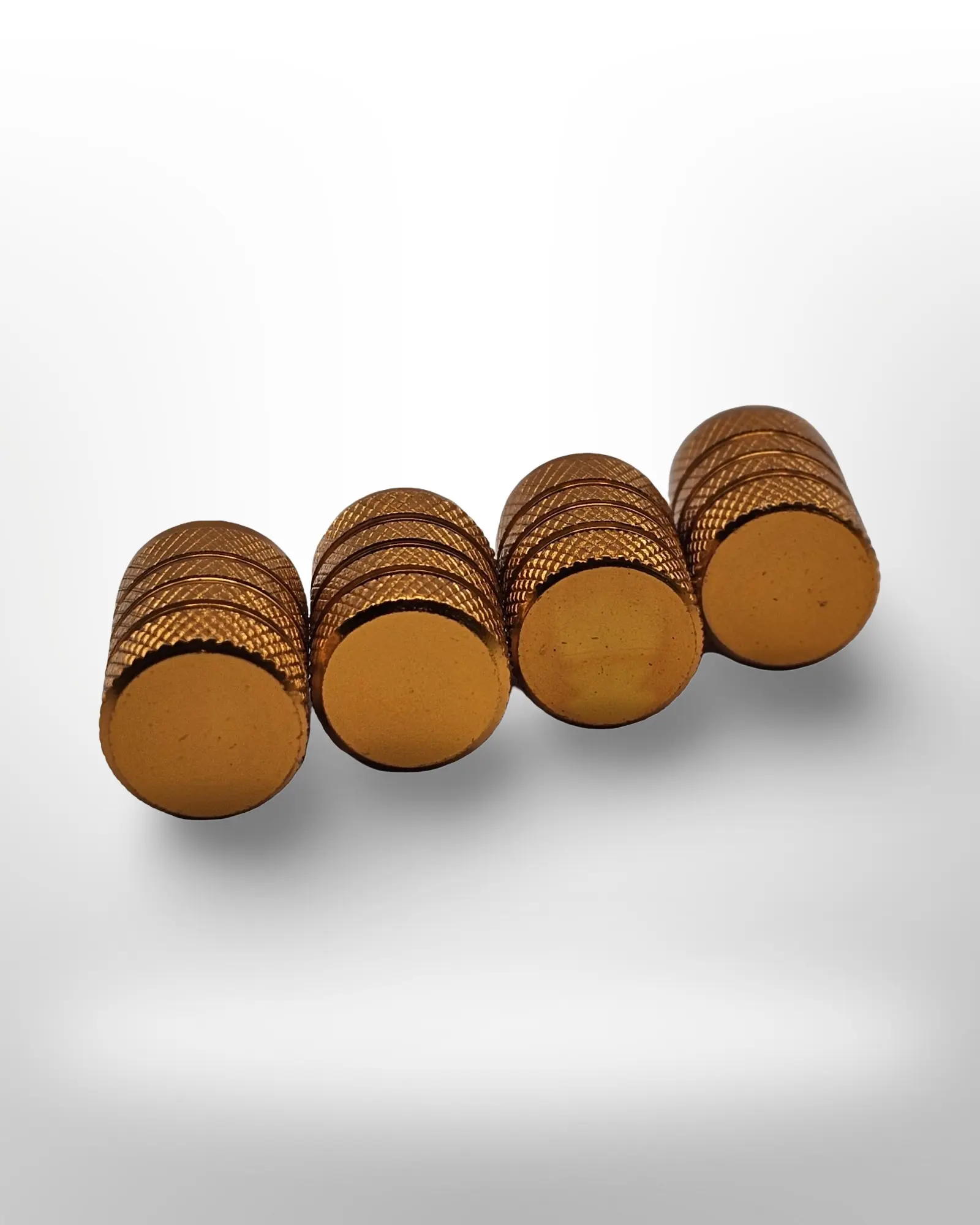 Tire Valve Barrel stem cap W plastic protection - Gold - Aluminum Alloy