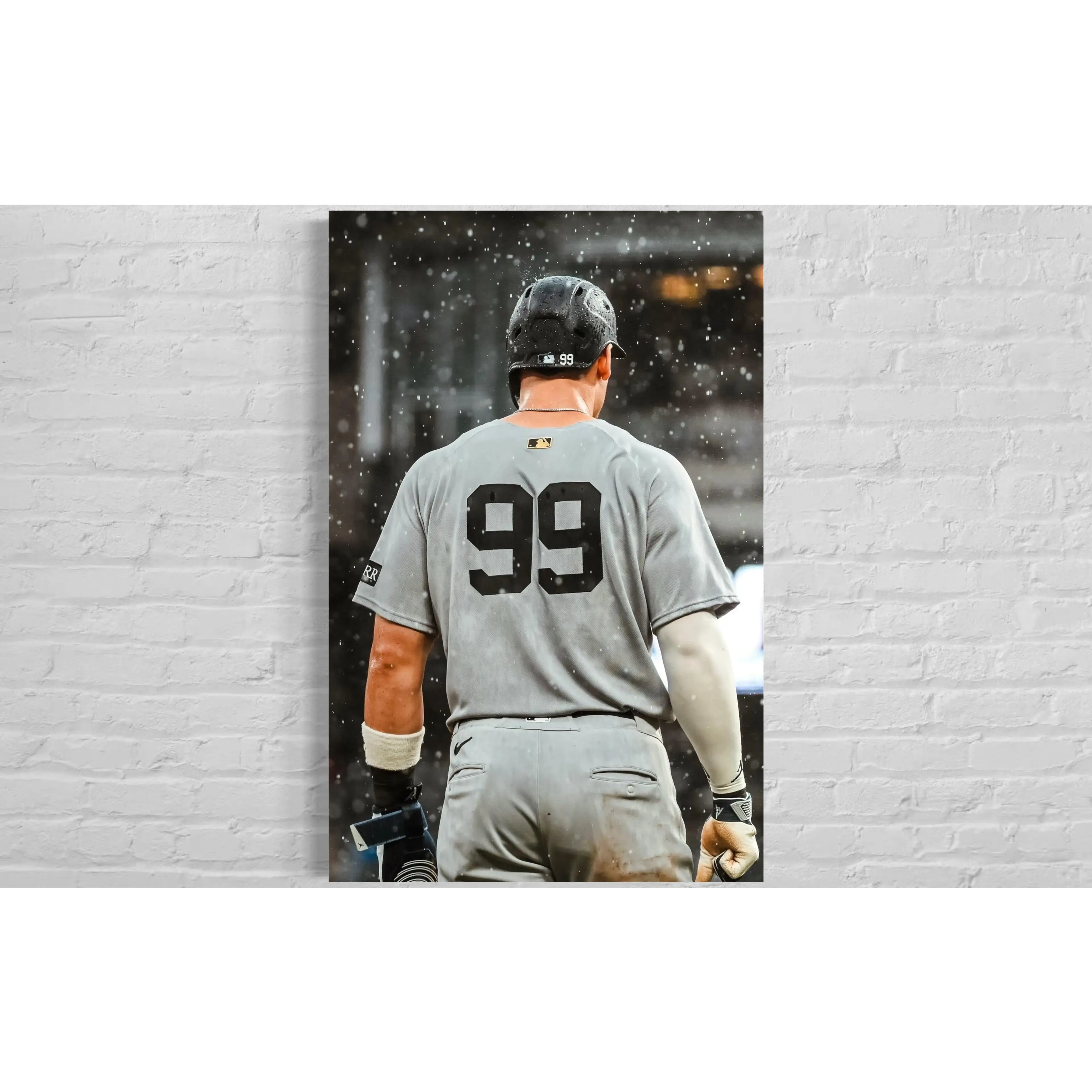 Aaron Judge Yankees Matte Vertical Poster - MLB Baseball Action Shot Giclee Print, Multi-Size Museum Paper Wall Art, Man Cave Decor, Sports Home Decor
