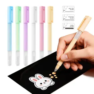 Leven 6-Pack 8ml Precision Tip Glue Pens – Quick Dry Liquid Craft Adhesive for Scrapbooking, Junk Journal, Card Making, Photo Albums, DIY Crafts & School Teacher Office Supplies