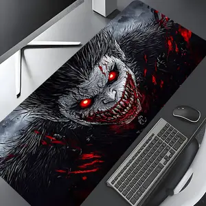 Dark Horror Anime Design Large Gaming Mouse Pad, Non Slip Mousepad, Desktop Protection, Washable Rubber Pad Non-Slip Lock Edge Multi-Size Suitable For Home Office, Gift for Family and friends