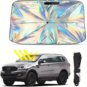 Retractable Sunshade Car Laser Universal Windshield Sun Umbrella - Foldable UV Protection with 360 °   Rotatable Handle for Mini Cars & Hatchbacks, Automotive Interior Sun Block Car Accessories