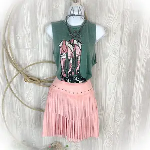 Cactus Boots Cutoff Tank – Mineral Washed Hunter Green