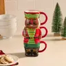 3pc Stackable Holiday Ceramic Mugs with Gift Box by Valerie