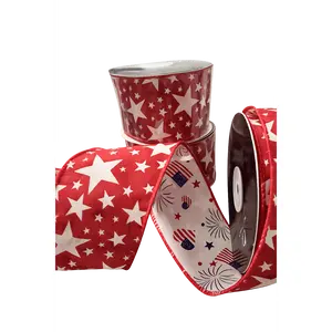 2.5" Dual Sided Red Patriotic Ribbon