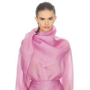 Helsa Silk Gazar Head Scarf in Ash Rose