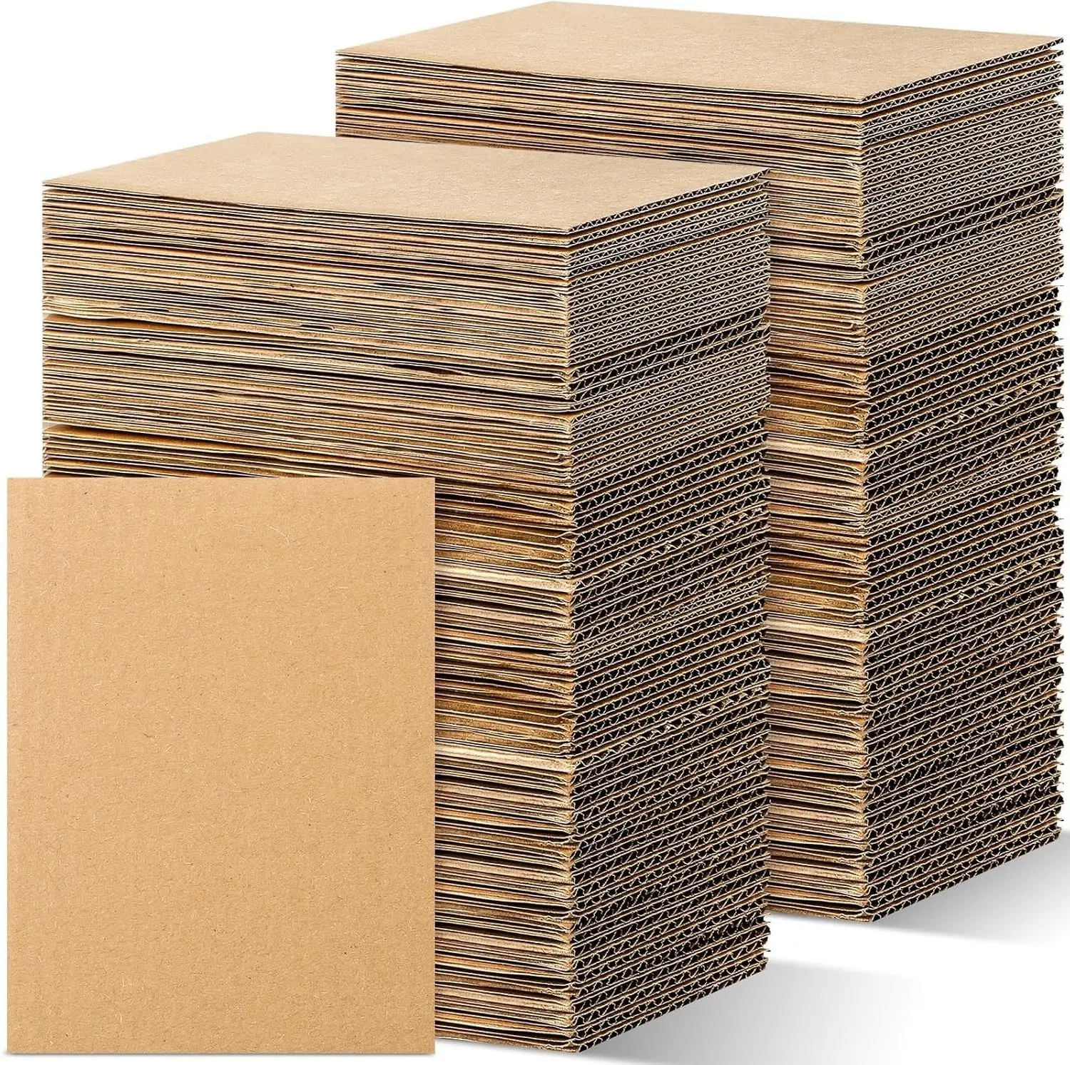 50 Pack 3mm/1.2 Inch Corrugated Cardboard Sheets, Flat Thick Cardboard Inserts Square Separators, 3.5 x 4.5 Inch Brown, for Shipping, Mailing, Packing, Art Projects, DIY Crafts, Classroom Supplies