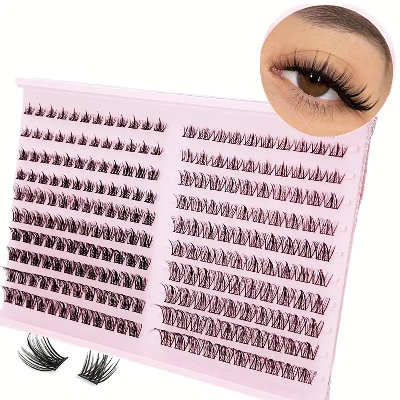 Natural False Eyelashes, 1 Set Individual False Eyelashes, Curly Faux Cluster Lashes, High Quality Eyelashes, Portable Makeup Tool for Women, DIY False Eyelashes, Beauty Eyelash Clusters, False Eyelashes Clusters, Cosmetic False Lashes