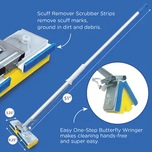Lola Squeezematic Butterfly Automatic Sponge Mop, Includes 4 Mop Heads