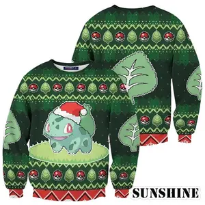 Bulbasaur Pokemon Ugly Christmas Sweater Pokeball Anime Gift