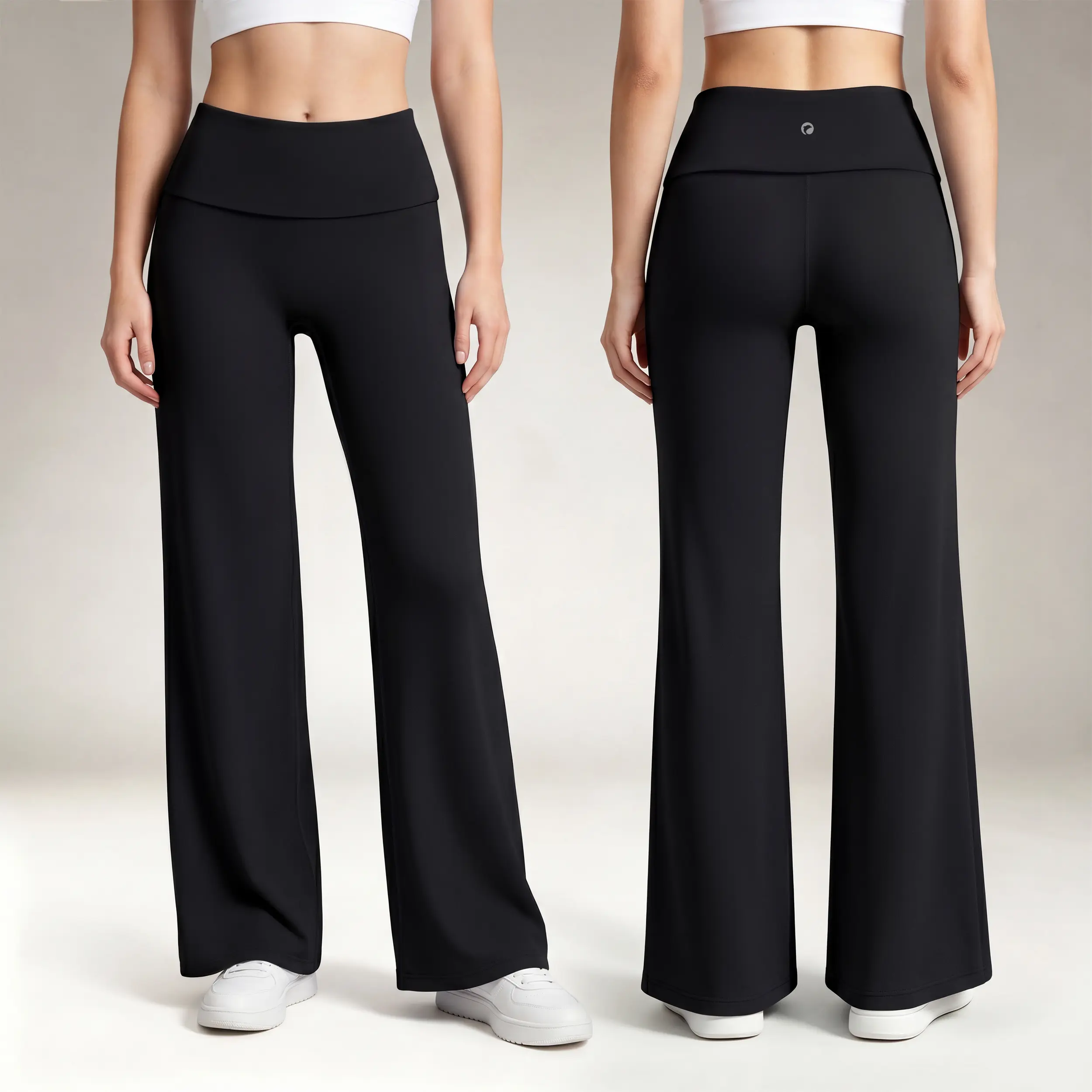 OQQ Women's High Waist Bootcut Yoga Pants, Butt Lift Tummy Control Soft Stretch Casual Gym Flared Leggings