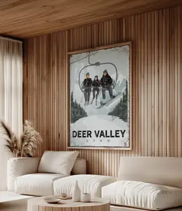 Deer Valley Ski Lift Poster – Rustic Vintage Ski Wall Art