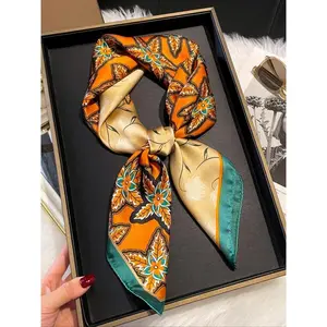 Women's Floral Print Square Scarf, Fashionable Soft Comfortable Scarf for Daily Wear, Casual Versatile Scarf for Women