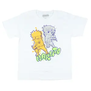 Naruto T-Shirt Boys' Character Sketch Design Short Sleeve Top