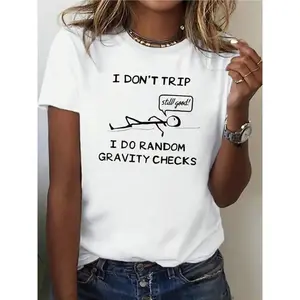 Gravity Funny Casual Digital Print  Pure Heavy Cotton  Womens T-Shirts