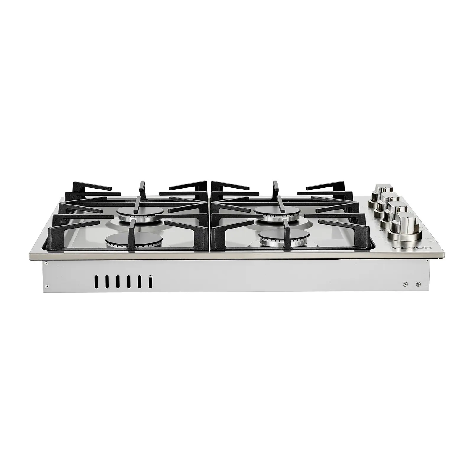 VEVOR Gas Cooktop, 30-in 4-Burner Built-in Stainless Steel, 48000 BTU Stove Top with Cast-Iron Grates, 28.62 X 19.53 in, Sealed Burners, Searing, 28.62 X 19.53 Inch, 30 Inch, 30 X 20.94 X 5.83 Inch