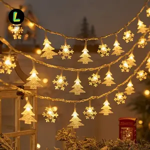 Christmas Snowflake & Tree String Lights LED Christmas lighting small colorful lights Gypsy white colorful outdoor camping plug-in small snowflake string decoration