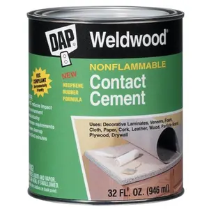 212 MAIN Weldwood Nonflammable Contact Cement, 1 qt, Fast Dry, High Strength, Quick Bonding (25332)