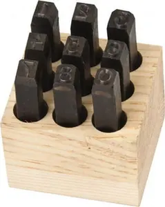 Made in USA 9-Piece 1/4 Inch Character Steel Stamp Set, Standard Office Stamps, Model 06091