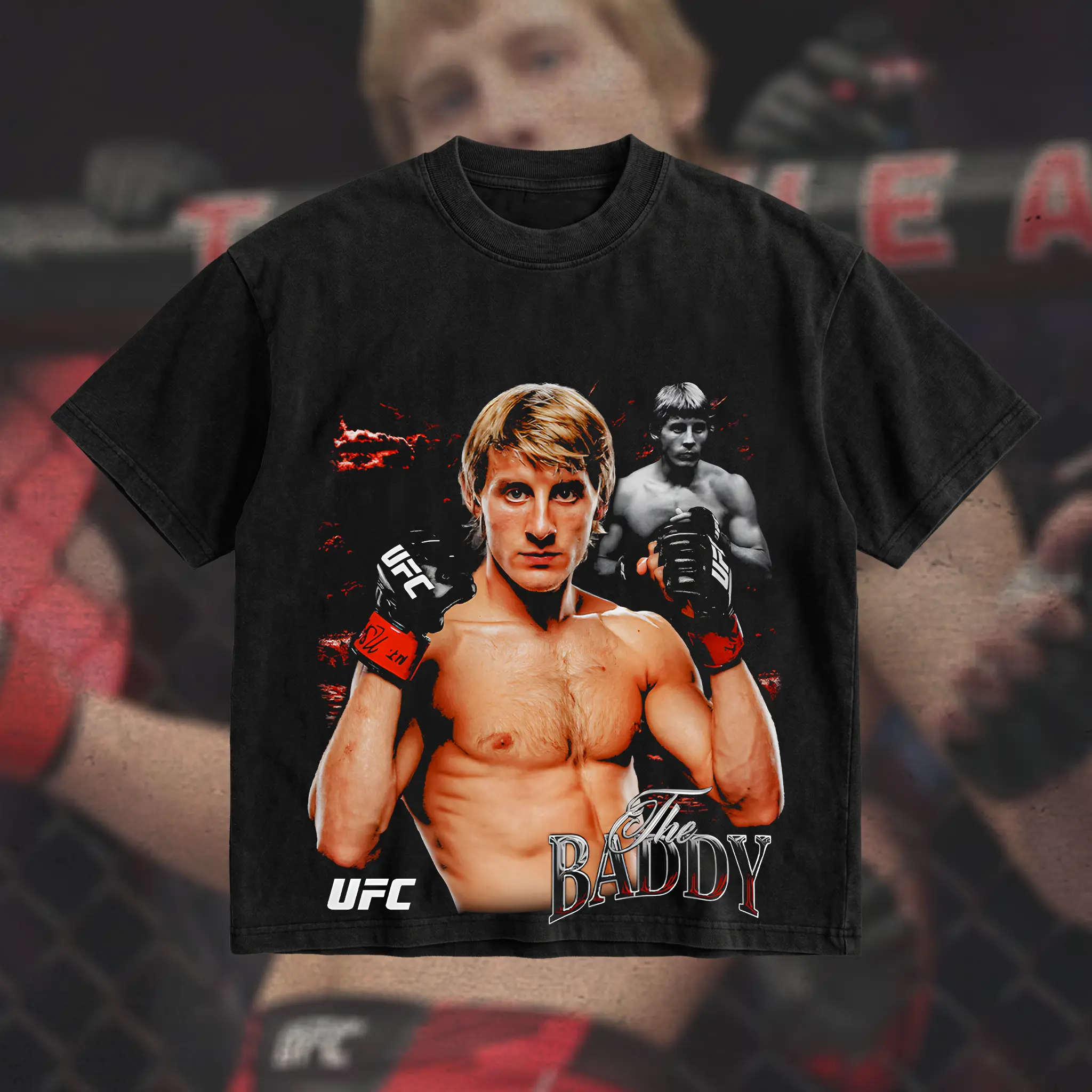 PEACHORA Paddy Pimblet Iconic Signature Heavy Cotton T-shirt UFC Pound For Pound Shirt MMA Fan Apparel Pump Cover Direct-to-garment Printing