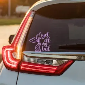 get off my tail car decal , bumper sticker , mermaid decal