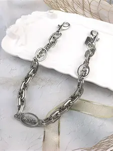 Elegant Ellipse Chain Bag Strap, Vintage Style Metal Chain with Dual Lobster Clasps, Unique Design for Crossbody/tote/bag Accessories