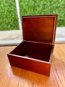 Large Oak Wood Keepsake Box - Wooden Storage Box with hinged Lid - Keepsake Boxes for Jewelry Colectibles Remotes Treasures and Home Decor