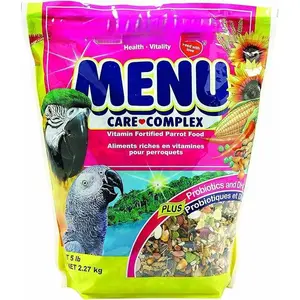 Premium Parrot Food for Large Birds - Vitamin-Fortified Nutrition - Macaw, Amazon, Conure Diet Blend - 5 Pound Pack - No Artificial Additives - Reusable Container