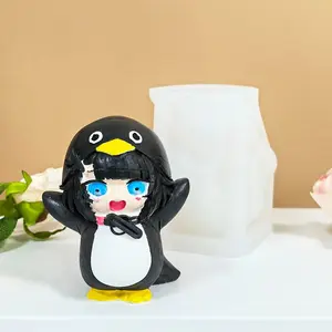 Silicone Mold for Making "Gugu Gaga" Little Penguin-Shaped Ornament Decoration, Creative Handmade Gift Ornament Self-Made Silicone Mold